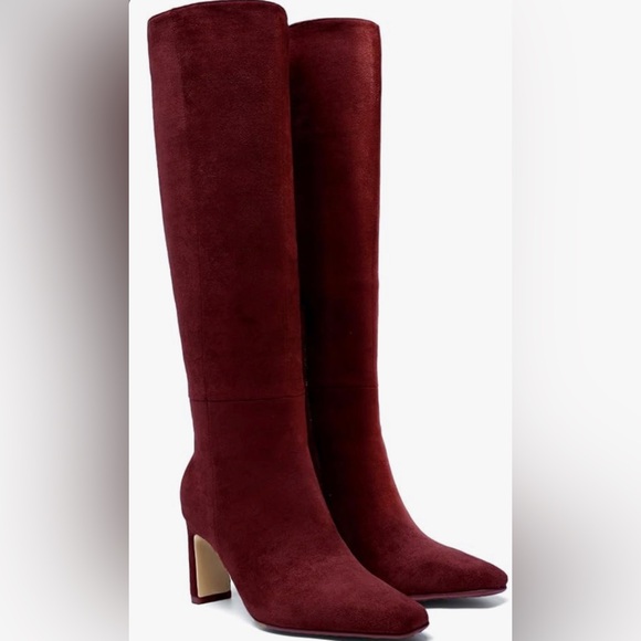 Tall Faux Suede Burgundy Boots. NWT in Box - Picture 13 of 15
